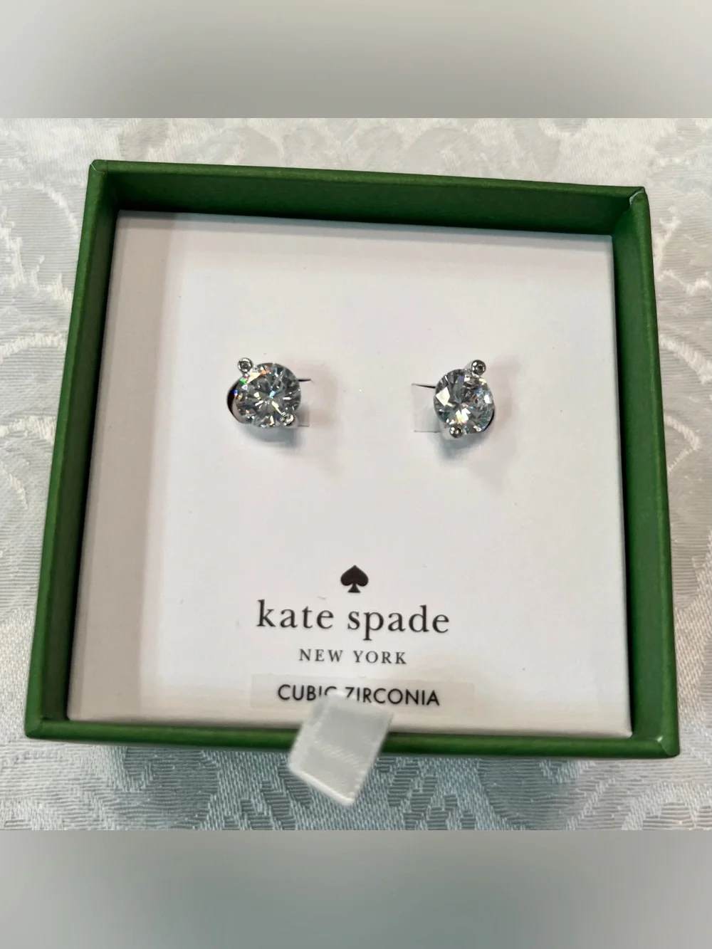 Kate Spade Silver Teardrop Cubic Zirconia Stud Earrings